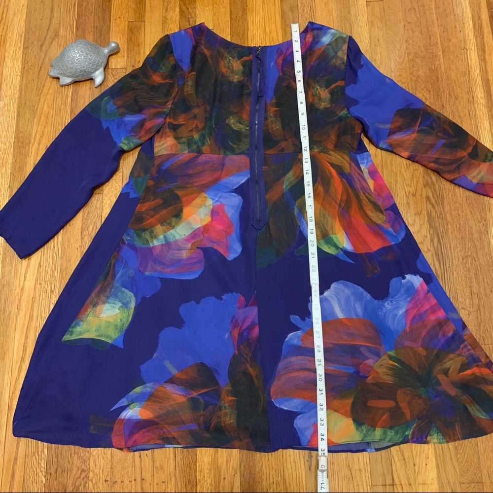 💜🧡💙Anthropologie Leifsdottir Fanned Flora Dress Med💜🧡💙 - Picture 5 of 6